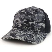 Trendy Apparel Shop Digital Camo Structured Snapback Trucker Mesh Back Cap - Bla - £15.22 GBP