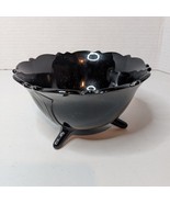 L.E. SMITH Glass Black Amethyst 3 footed Bowl Candy Trinket Art Deco 192... - £18.64 GBP