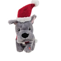 Gemmy Industries Bulldog Plush Christmas Joyful Holiday Stuffed Animal Animated - £38.92 GBP