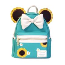 NWT! Loungefly X Disney Minnie Teal Sunflower Mini Backpack - £109.83 GBP