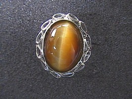 Gorgeous Oval Tiger Eye 925 Sterling Silver Ring - £24.09 GBP