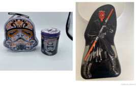 Star Wars Metal Tin Case Lot Halloween Orange Stormtrooper, Darth Maul &amp; Bank - £5.67 GBP