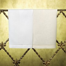 Fine Linen Guest Towel in White or Ecru - Sferra Classico Italian Linen - $18.50