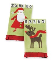 Christmas Towel Linen Guest or Hand Towel - Santa Claus or Rudolph Reindeer  - £7.85 GBP