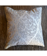 SDH Genoa Pearl Silver Patterned Decorative Pillow, cotton jacquard weave - £53.40 GBP