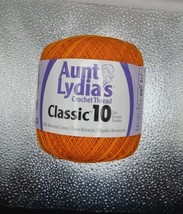 Aunt Lydias Classic 10 Crochet Thread  Pumpkin 350 Yds 100% Mercerized C... - $4.99