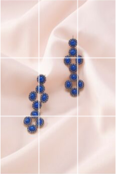 stella & dot  Statement Chandelier Earrings Sardinia, Cobalt Blue - £30.79 GBP