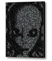 Framed Grey Alien Face Moon Phase Mosaic 9X11 inLimited Edition Art Print w/COA - £14.51 GBP