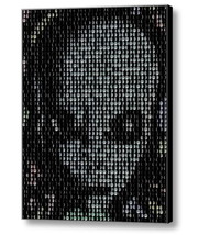 Framed Grey Alien Face Moon Phase Mosaic 9X11 inLimited Edition Art Prin... - $333.47 MXN
