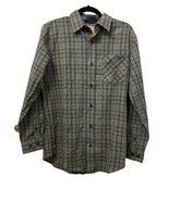 Telluride Clothing Company Mens Small Shirt Flannel Blue Green Plaid Lon... - $9.90