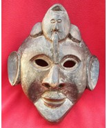 Tharu Tribe Vintage Ancestral Shaman Mask With Forehead Spirit ~ Nepal - £61.08 GBP