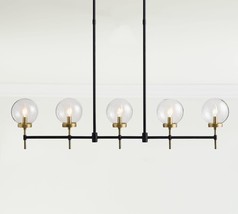 Glass Globe Linear Chandelier, Camryn Chandelier Modern Lamp - £567.85 GBP