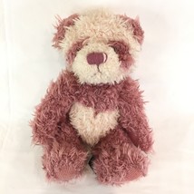 Russ Berrie Suki  Pink  Panda Bear Plush Stuffed Animal Heart  Shaggy Fur Teddy - £13.43 GBP