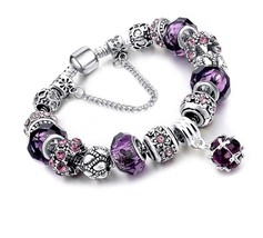 Love Beads Charms Bracelet for Girls Crystals Rose Flower - $40.52