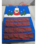 Fabric Christmas Santa Advent Calendar With Pockets 16” x 23” Countdown - $15.98