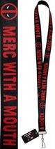 Marvel Deadpool Lanyard Merc With A Mouth Buckle-Down 1" W x 22" L Keych... - $7.91