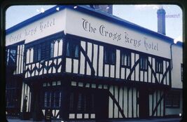 35 mm color slide *1958 England Travel Saffron Walden  ESSEX Cross Keys Pub - $5.50