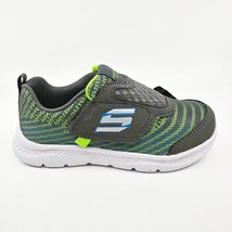 Skechers S Lights Comfy Flex 2.0 Mazlo Charcoal Lime Toddlers Boys Size 10 - £31.92 GBP