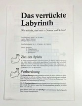 Das Verruckte Labyrinth Ravensburger German Game Instruction Sheet Directions 94 - $12.86