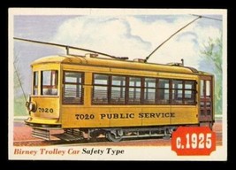 1955 Rails &amp; Sails TOPPS Trading Card #46 Birney Trolley Car Safety Type c. 1925 - £6.07 GBP