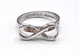 Vintage Handcrafted Sterling Silver Infinity Band Ring Size 3 - £18.60 GBP