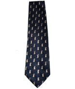 Calvin Klein Men&#39;s Silk Neck Tie Dark Blue Geometric - $20.51 CAD