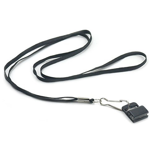 Bluemoona 5 Pcs - Gripper ID Badge Card Holder Plastic Black Clamp for Lanyards
