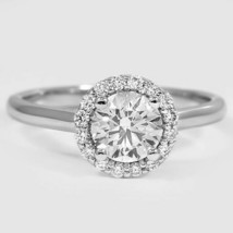 1.50CT Forever One Moissanite Halo Engagement Ring White Gold - £1,102.78 GBP