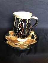 2 antique Dutch pottery GOUDA items. Wallplate and pitcher . Beautiful set - £93.37 GBP