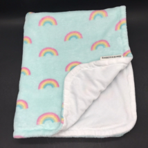 Blankets &amp; Beyond Baby Blanket Rainbow Aqua White Pastel - £16.64 GBP