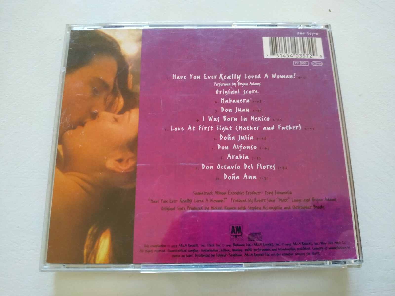 Don juan de marco Bande Originale Bso CD Ost 1995 MICHAEL Kamen Bryan Adams Am Item image 6
