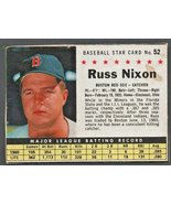 BOSTON RED SOX RUSS NIXON 1961 POST CEREAL # 52 - $4.75