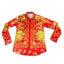 GSBogosse Shirt Mens Small Design Print Long Sleeve Button Down Costume ... - £25.07 GBP