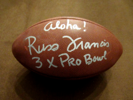 Russ Francis Aloha ! 3 X Pro Bowl Patriots Niners Te Signed Wilson Football Jsa - £238.13 GBP