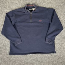 Reebok Sweatshirt Mens XL (M) Blue Pullover 1/4 Zip Mock Neck Adult - $18.89