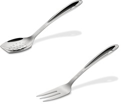 All-Clad T231 Stainless Steel Cook Serving Fork W/Slotted Spoon - 10 inch - £56.03 GBP
