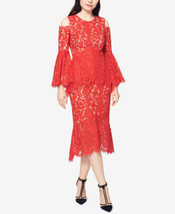Fame and Partners WomenBell Sleeve Jewel Neck Tea Length Sheath Dress, 4 - £63.69 GBP