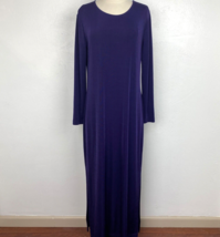 Vintage CDC Caren Desiree Company Womens Purple Maxi Dress Size 10 Stretch Knit - £27.69 GBP