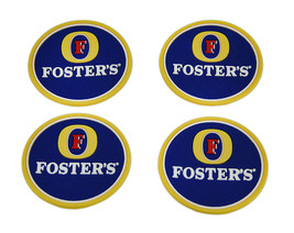 Zeckos Set of 4 Fosters Lager Rubber Coasters Mini Beverage Mats - £11.35 GBP
