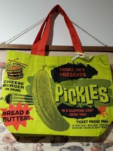 2X Bags Reusable Shopping Bags Pickle in a Jar Design Heavy Cotton Trader Joe’s - £13.06 GBP