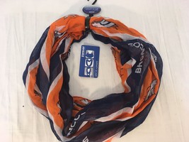 Nfl 2024 Womens Denver Broncos Orange Blue Stripe Home Logo Sheer Infinity Scarf - £12.29 GBP