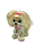 Fisher Price Snap N Style Shih-Tzu Cream 4 1/2&quot; Toy Dog Pink Bow - $7.91