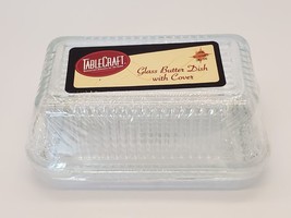 Tablecraft Ribbed Glass Butter Dish NEW in package - $19.80