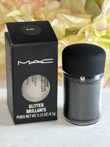 Primary image for MAC BLACK Glitter Brilliants Pigment Shadow hard to find NEW in Box Free Ship