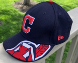 Cleveland Indians big 1/2 Chief Wahoo logo New Era 100% Wool Hat 7 1/2 V... - £396.90 GBP