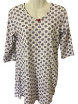 Hanes women Snowflake Knit Comfy  Sleep Shirt White Red Blue S - £6.46 GBP