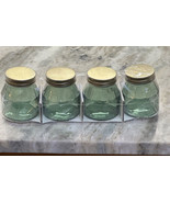 Aniko Set Of 4 Safe Food Green Glass Jars. 3 Inches H. No Micro/Hand Wash - $26.61