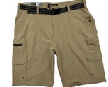 Size 38 IRON CO MEN&#39;S BELTED STRETCH HYBRID CARGO SHORT TAN BRAND NEW - $14.84