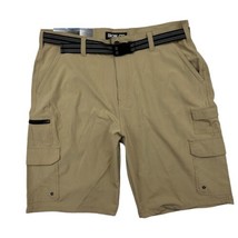 Size 38 IRON CO MEN&#39;S BELTED STRETCH HYBRID CARGO SHORT TAN BRAND NEW - £11.67 GBP
