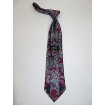 Men's 100% Silk Necktie By Bruno Piattelli Paisley Floral Fancy BP10 Wine Gray image 3